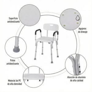 Silla de baño para adultos mayores para ducha en casa